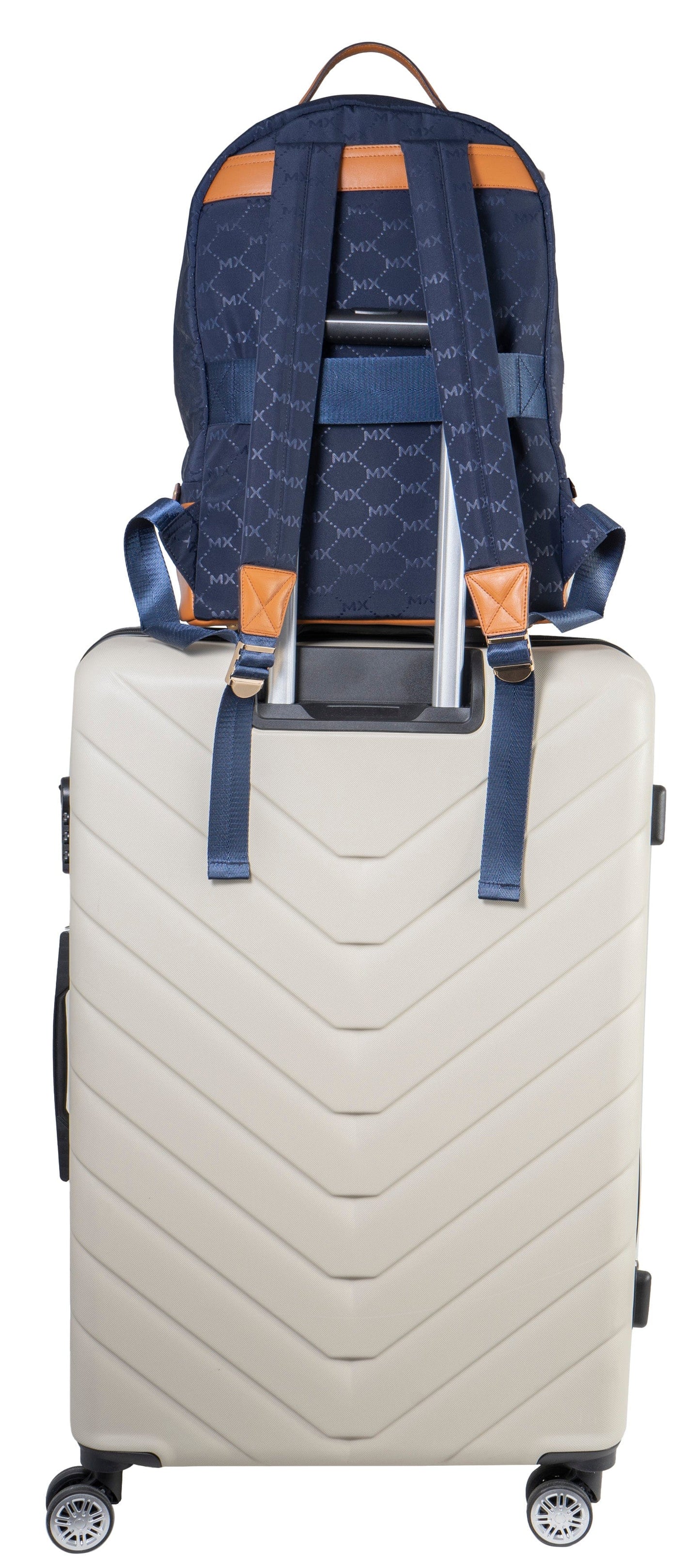 Max Studio Nylon Signature Print Backpack with Zippered Bottom Compartment