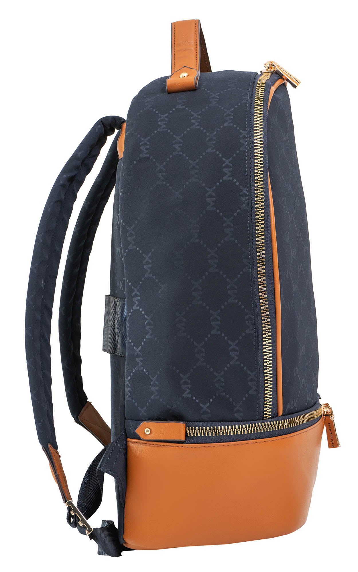 Max Studio Nylon Signature Print Backpack with Zippered Bottom Compartment