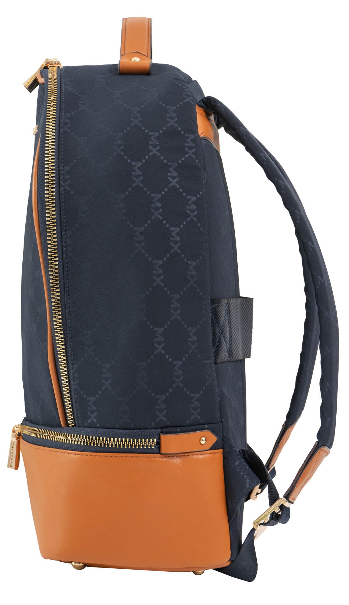 Max Studio Nylon Signature Print Backpack with Zippered Bottom Compartment