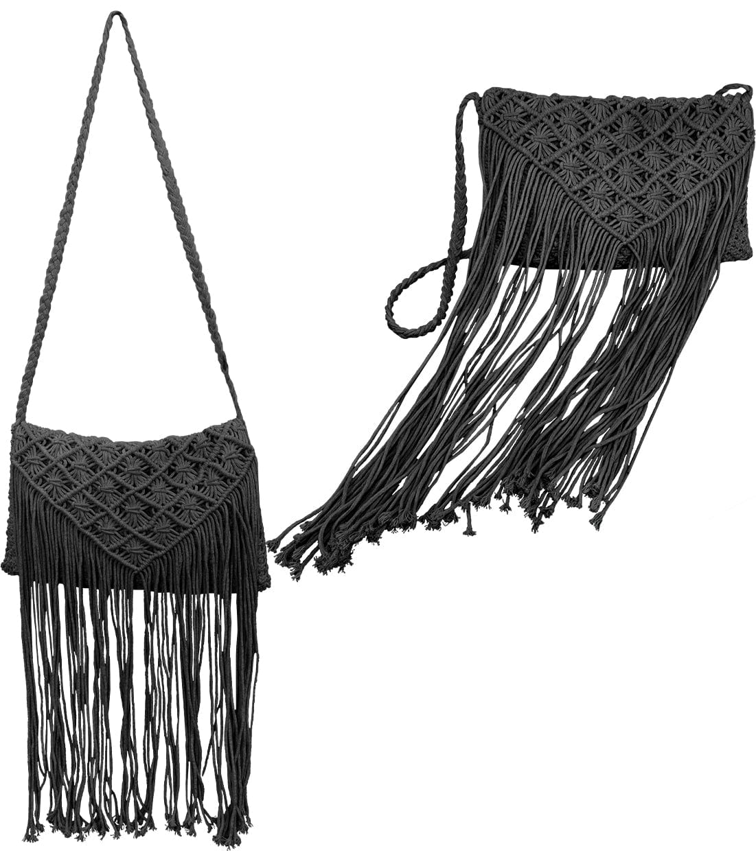 Magid Natural Cotton Macrame Fringe Crossbody