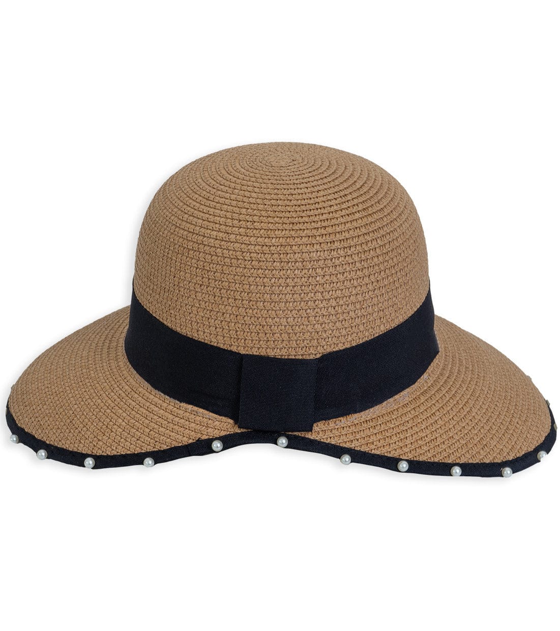 Magid Pearl Brim Ribbon Straw Garden Hat