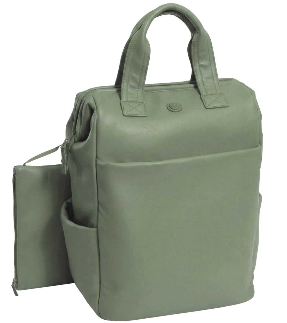 Max Studio 18 Inch Smooth Faux Vachetta PU Workbook Backpack