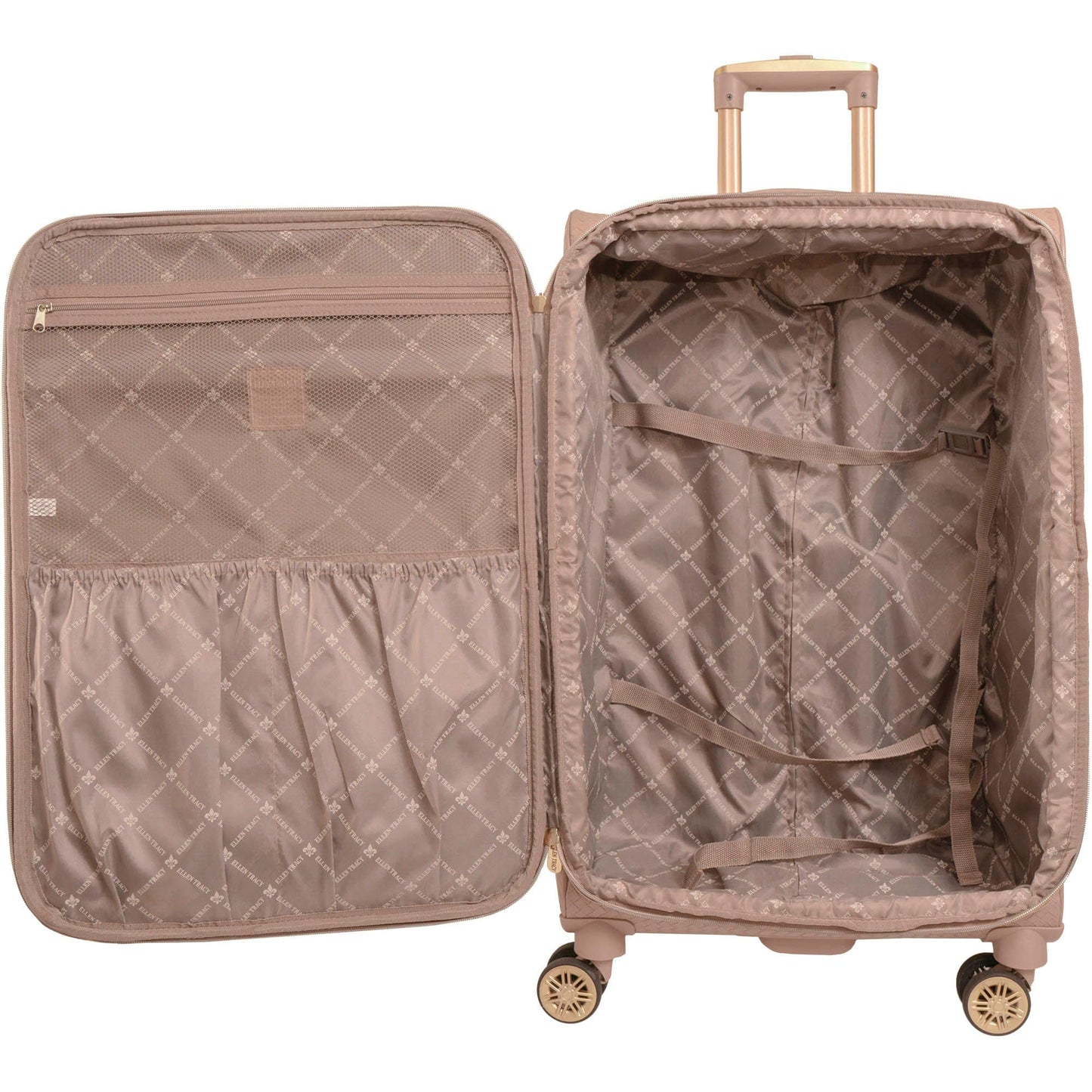 Ellen Tracy 3 PC Soft Sided Woven Faux Leather Luggage Set – 21", 29", 32" Expandable 8-Wheel Spinners