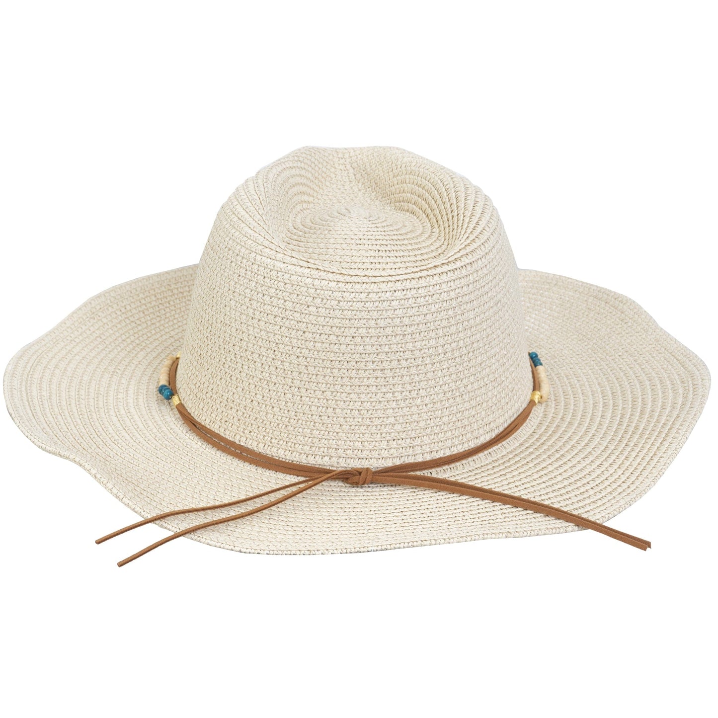 Magid Beaded Macrame Cowboy Straw Hat
