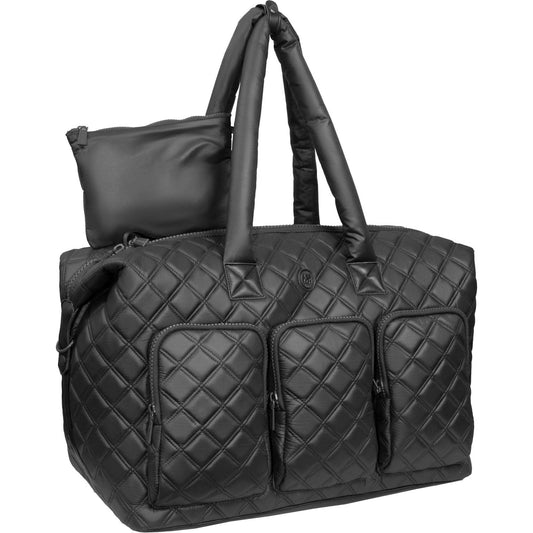 Joan & David 22 Inch Diamond Quilted Parachute Nylon 3 Pocket Duffel Bag