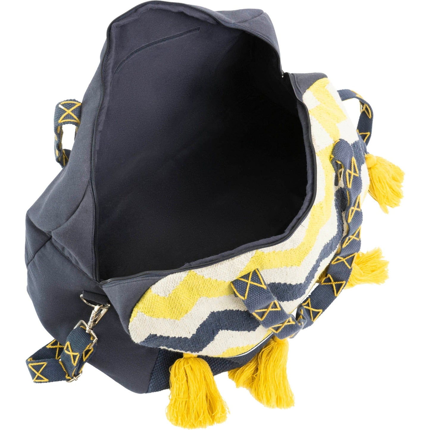 Magid Boho Cotton Jacquard Chevron Tassel Novelty Duffel