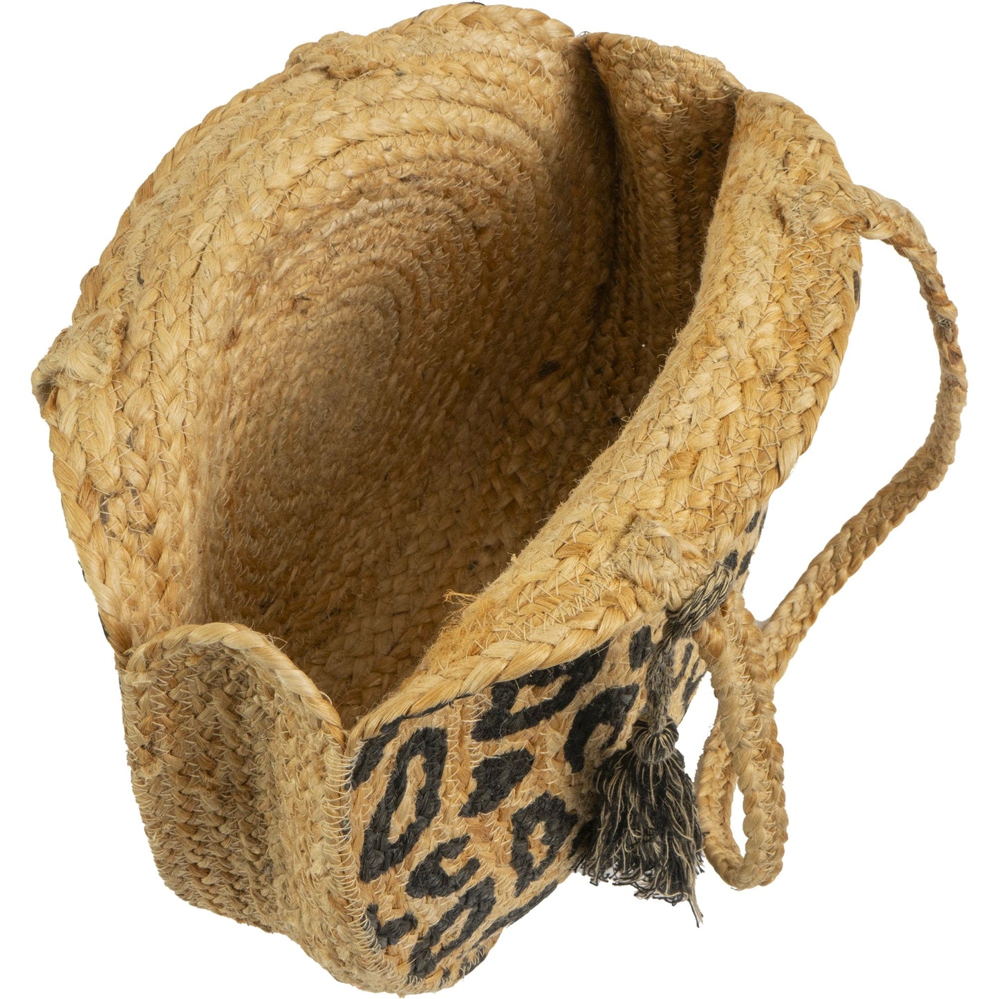 Magid Leopard Print Straw Jute Circle Tote