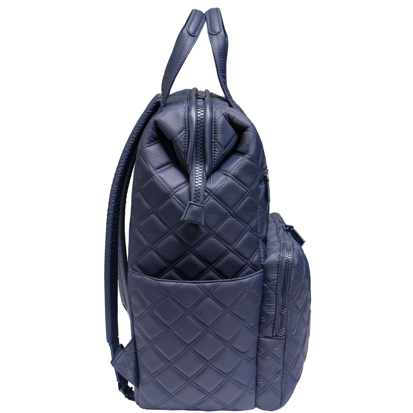 Joan & David Diamond Quilted Puffer Nylon Square Laptop Backpack