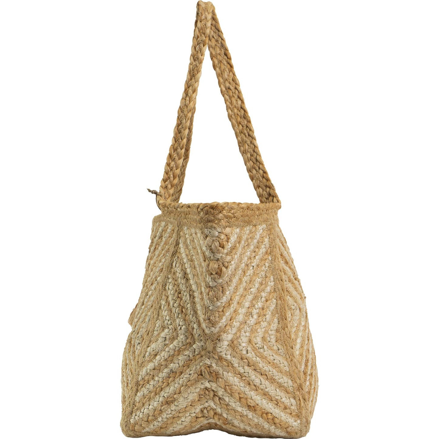 Magid Diamond Woven Natural Straw Jute Tote