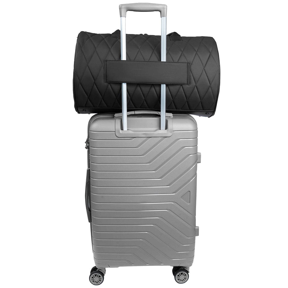 Max Studio 20 Inch Large Nylon Diamond Quilted Roll Duffle Bag