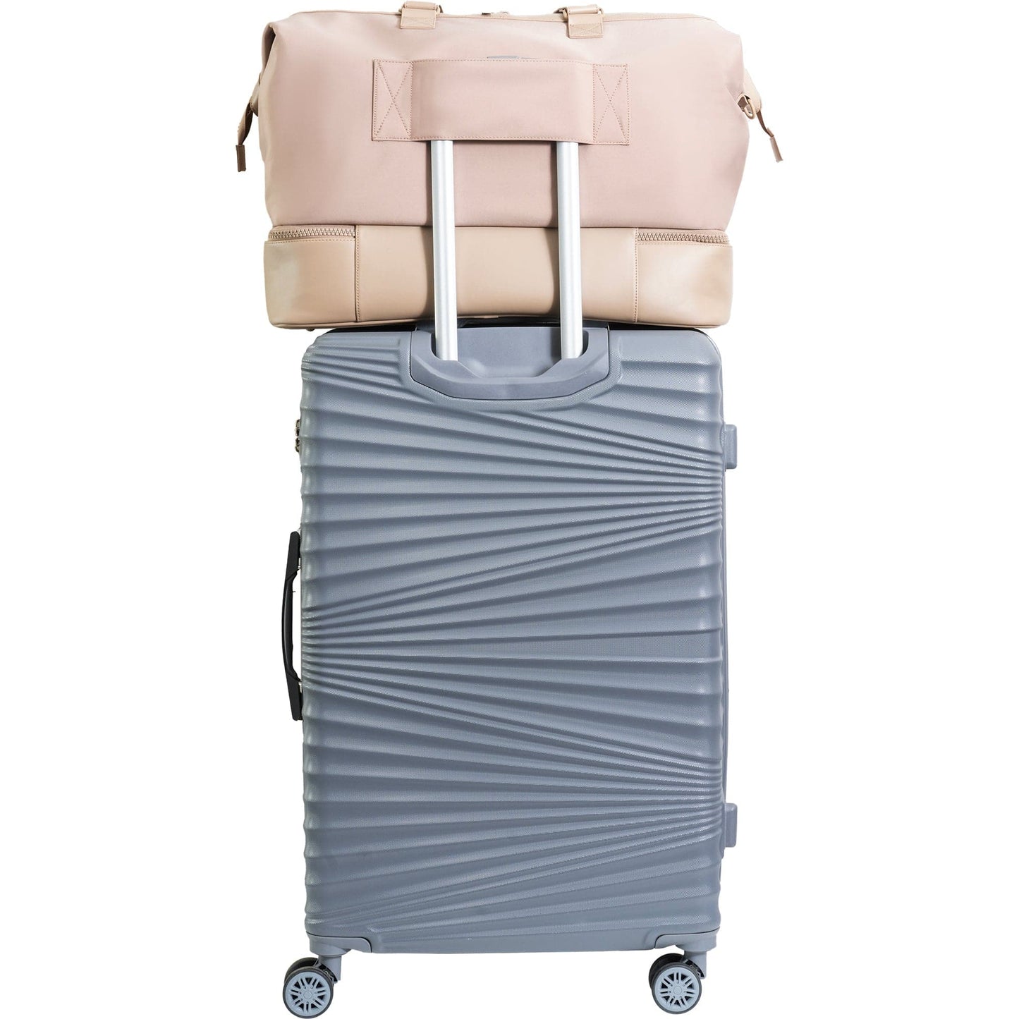 Max Studio Sport Nylon & Faux Leather Drop Bottom Duffel Bag