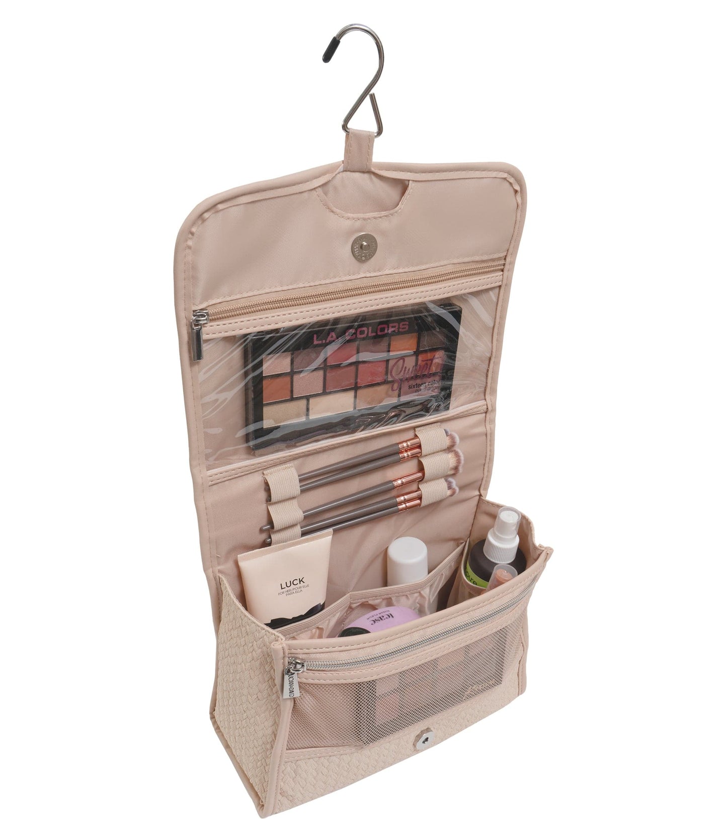 Joan and David The Woven PU Top Handle Hanging Toiletry Case