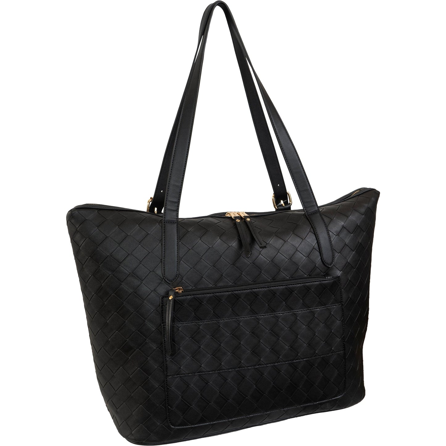 Ellen Tracy 20 Inch Basket Weave Quilted Nylon Large Travel Workbook Tote Bag