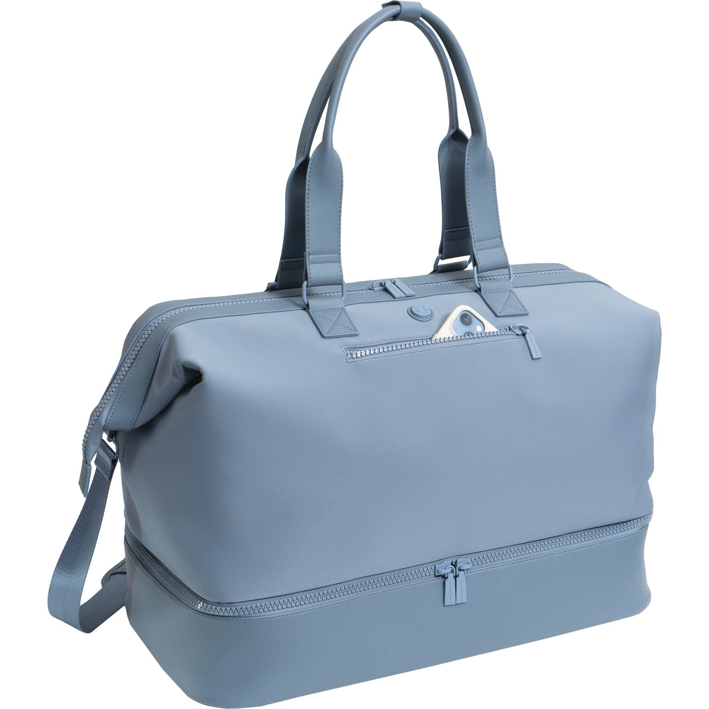 Max Studio Sport Nylon & Faux Leather Drop Bottom Duffel Bag