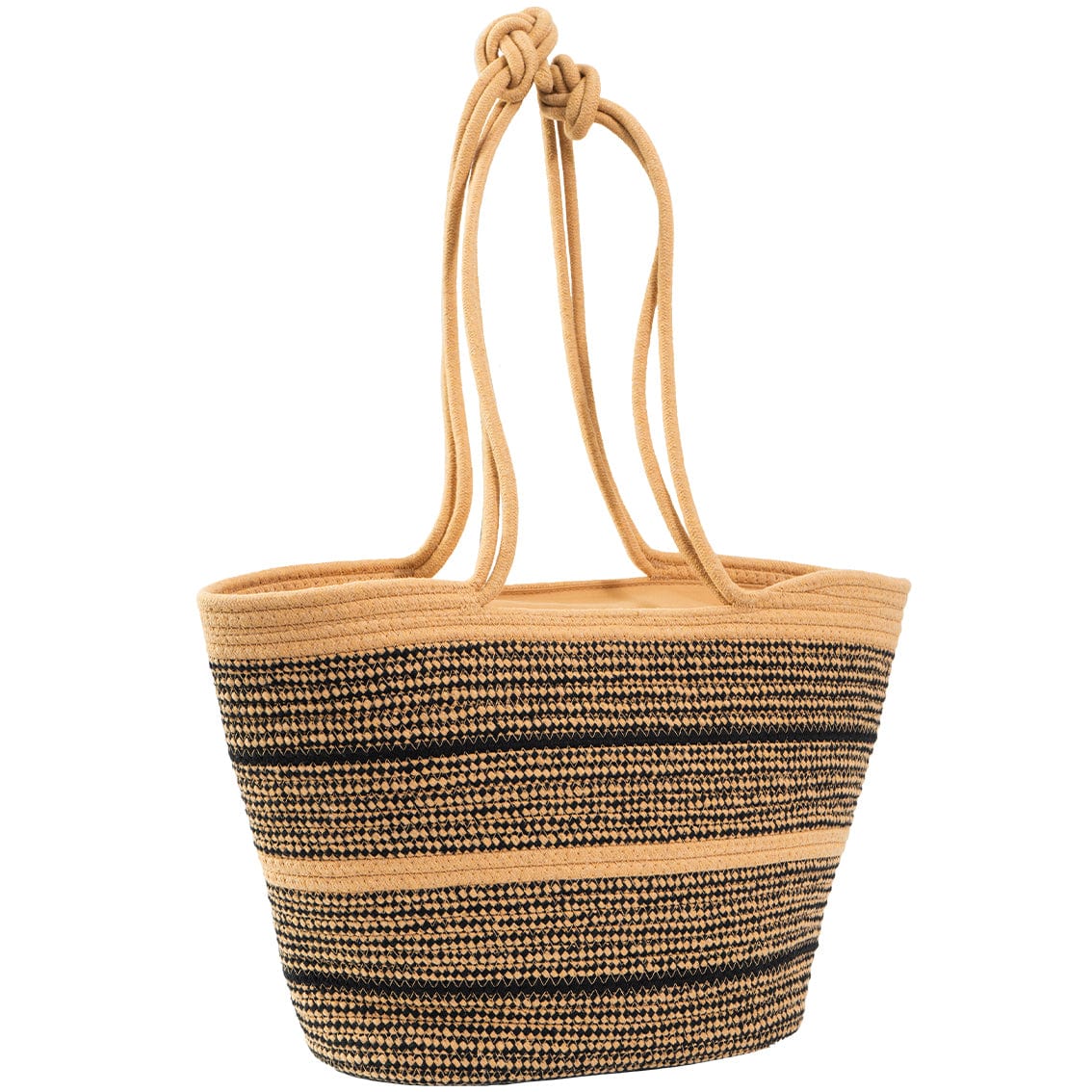 Magid Natural Cotton Woven Knot Shoulder Woven Tote