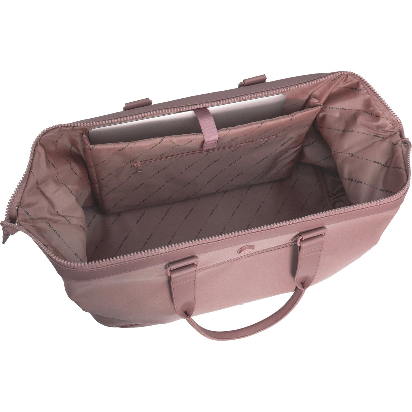 Max Studio Sport Nylon & Faux Leather Drop Bottom Duffel Bag