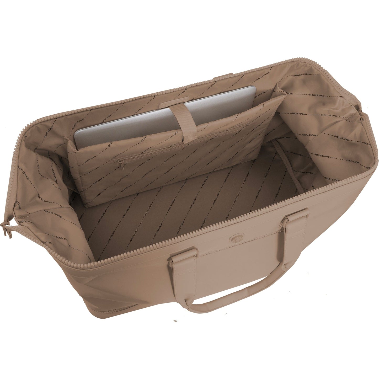 Max Studio Sport Nylon & Faux Leather Drop Bottom Duffel Bag