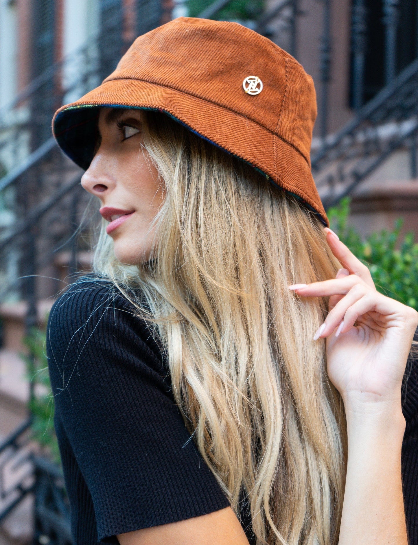 Adrienne Vittadini Corduroy Bucket Hat