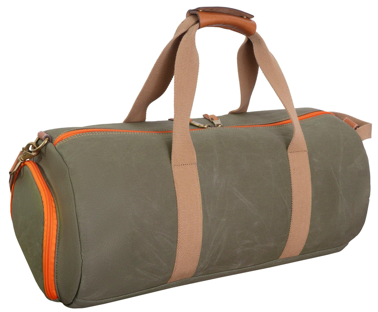 Voyager 20"Waxed Canvas Shoe Pocket Duffel - Olive