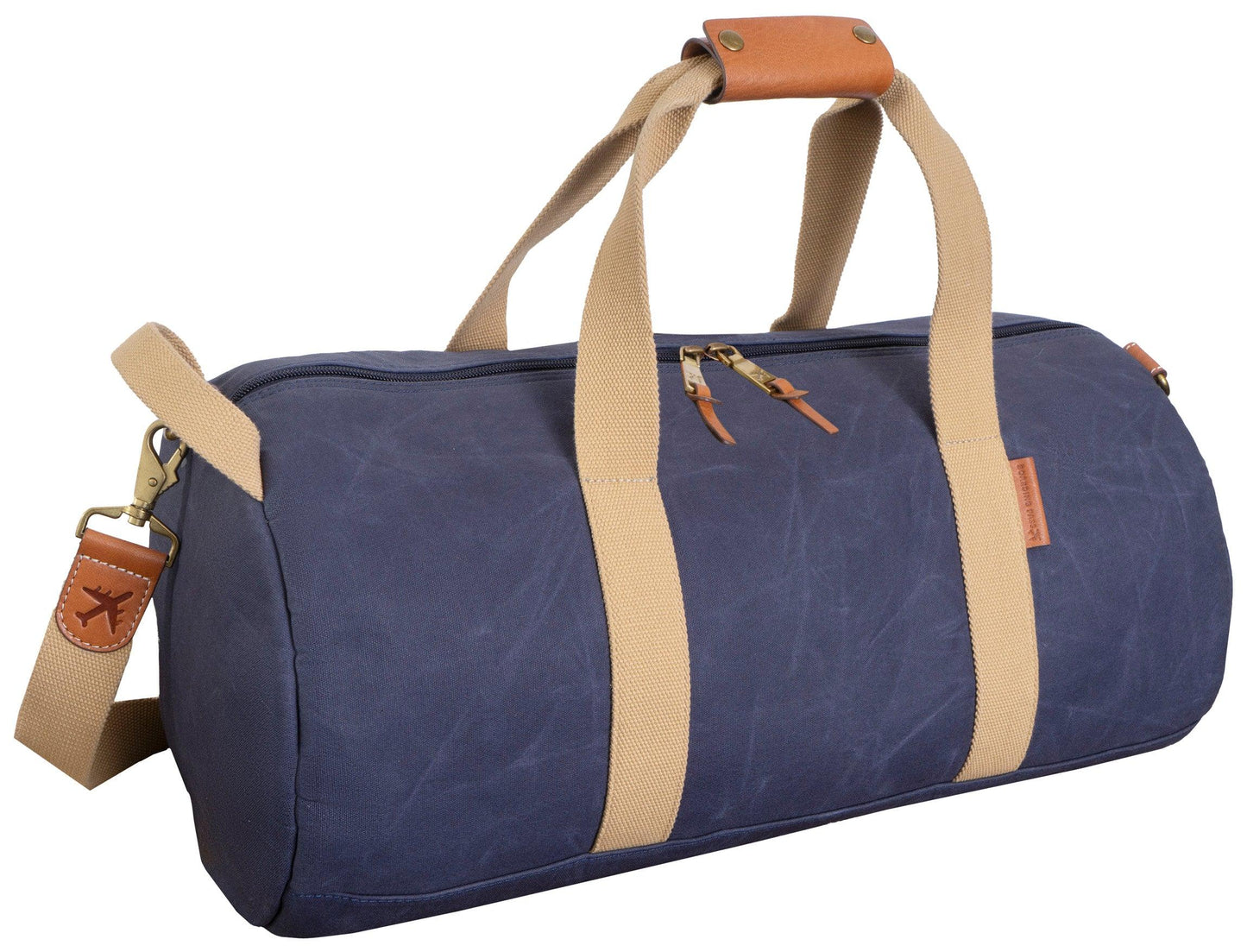 Voyager 20"Waxed Canvas Shoe Pocket Duffel - Navy