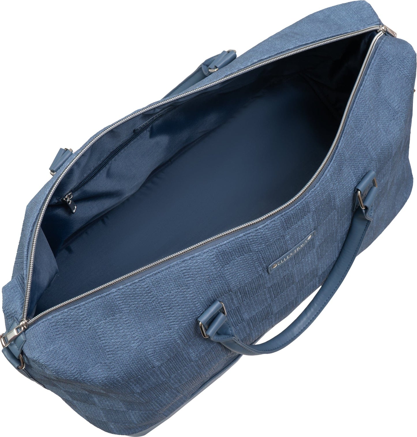 Ellen Tracy 20 Inch Checkered Embossed Faux Leather Drop Bottom Duffel