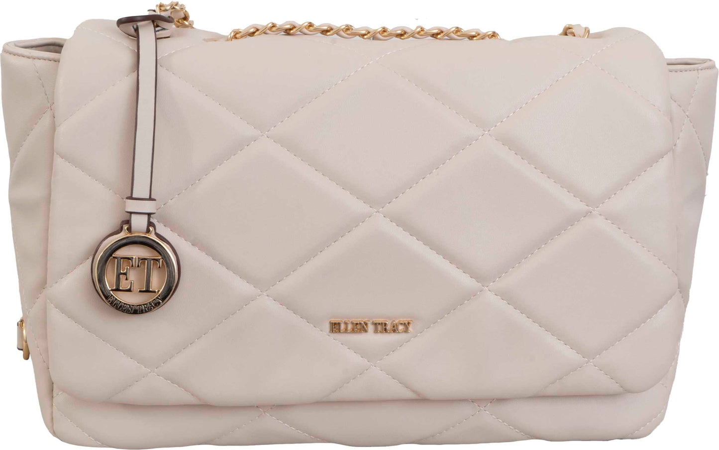 Ellen Tracy Smooth Diamond Quilted Flap Bag