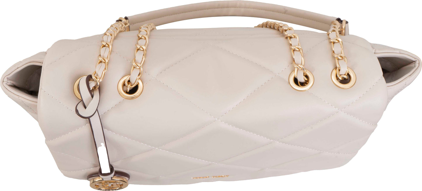 Ellen Tracy Smooth Diamond Quilted Flap Bag