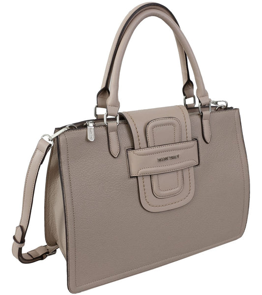 Ellen Tracy Pebble Grain Top Flap Tote