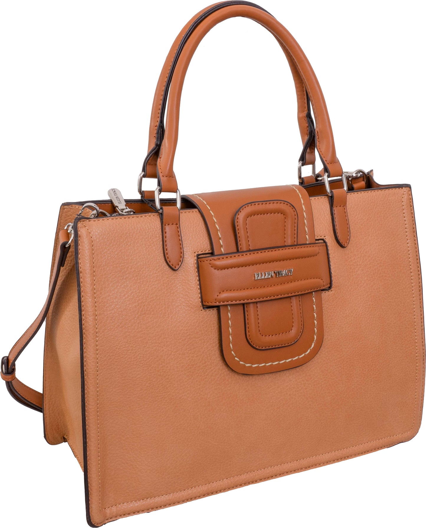 Ellen Tracy Pebble Grain Top Flap Tote