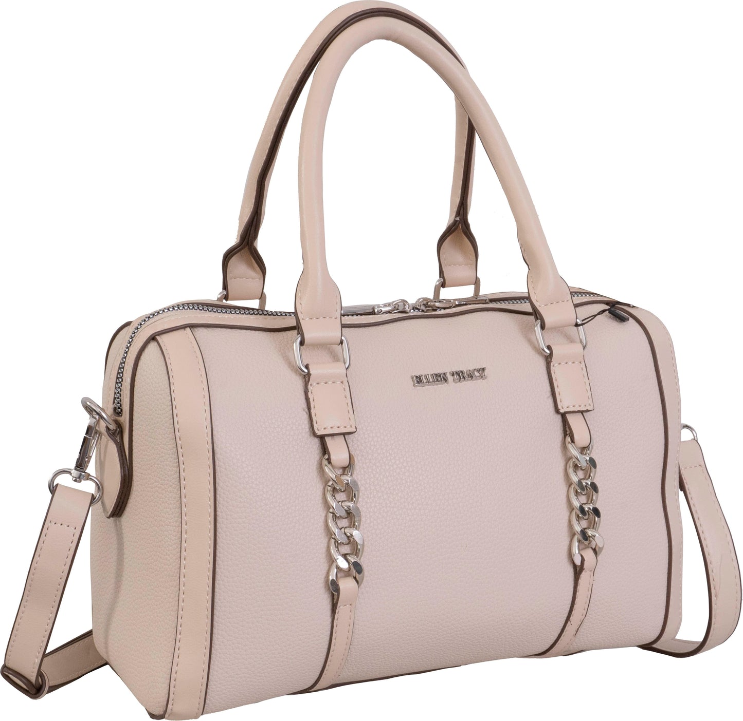 Ellen Tracy Pebble Grain Chain Barrel Crossbody