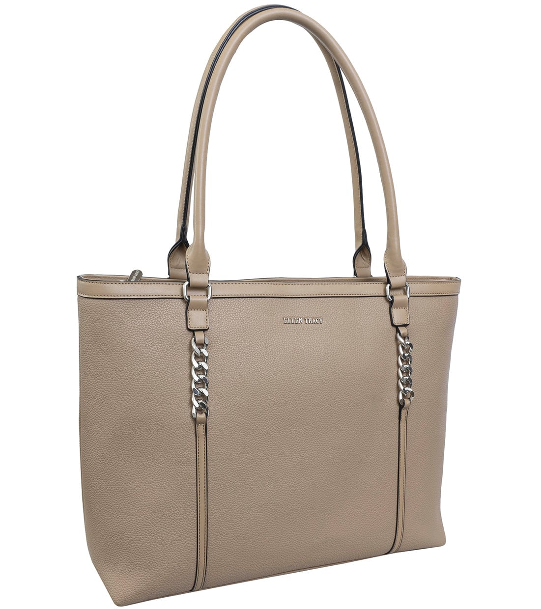 Ellen Tracy Pebble Grain Chain Tote Bag