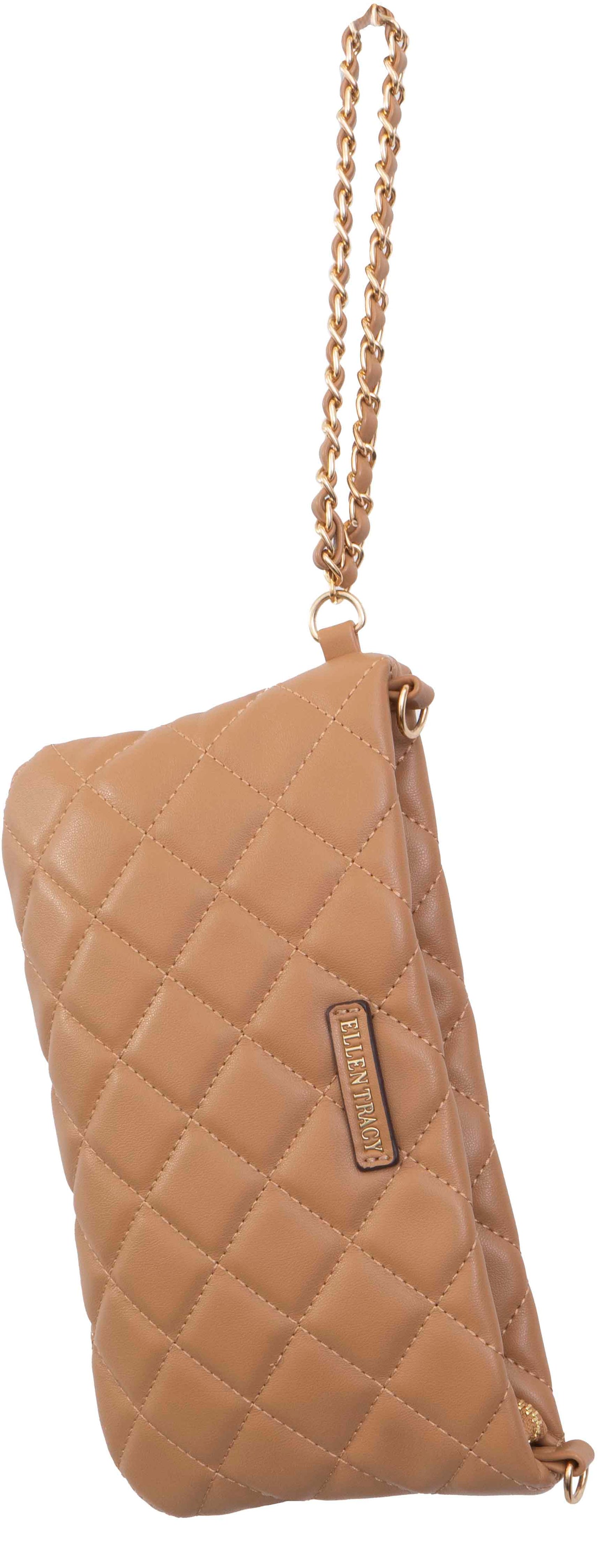 Ellen Tracy Diamond Quilted Phone Case & Wallet On Chain Crossbody