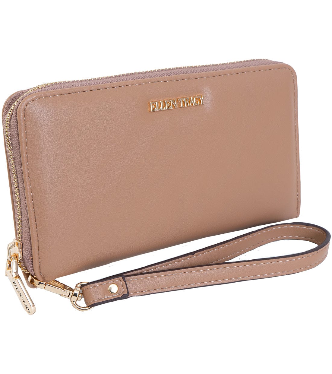 Ellen Tracy Smooth Zip Around Wristlet Wallet