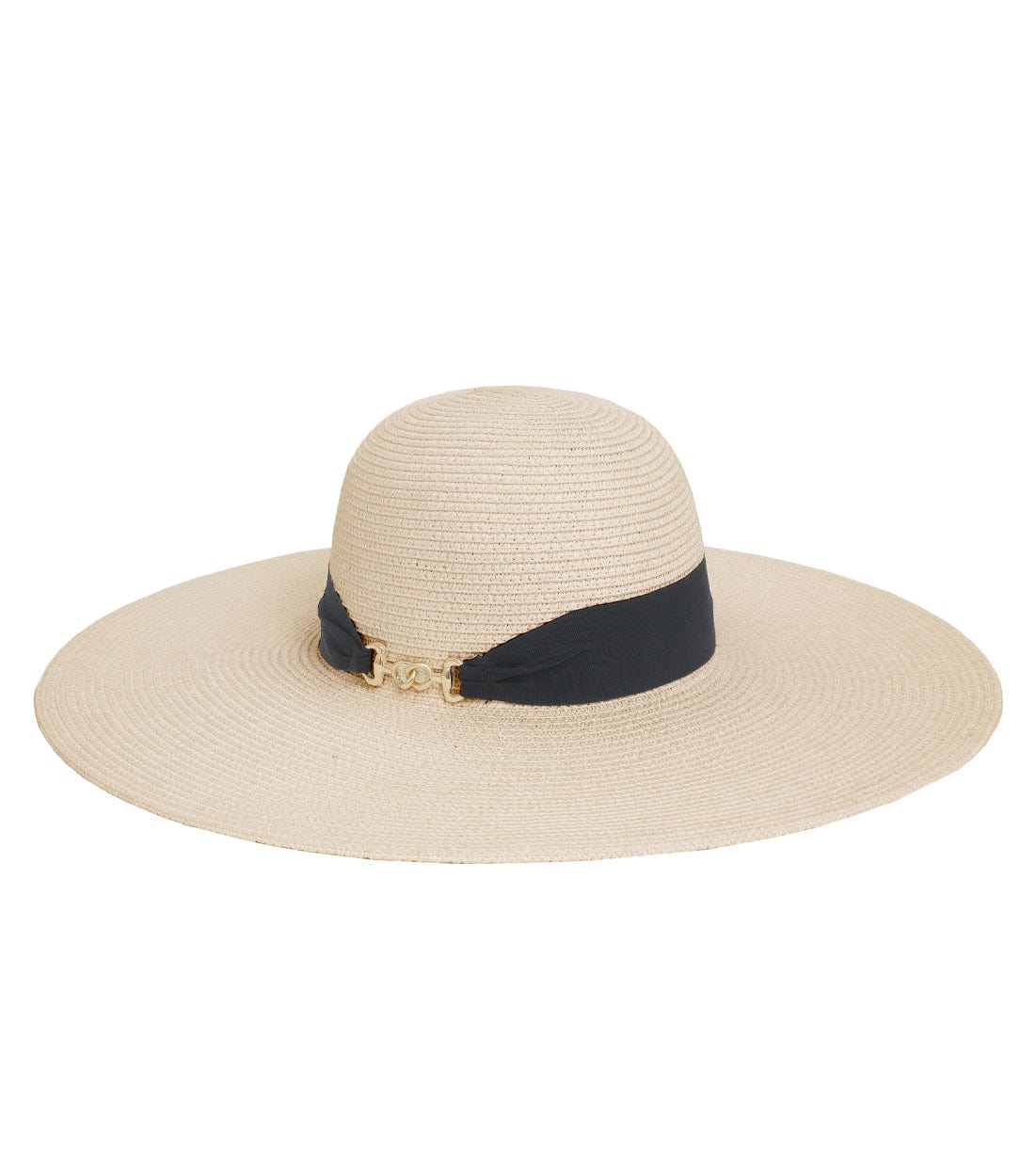 Magid Ribbon & Metal Accent Straw Floppy Sun Hat