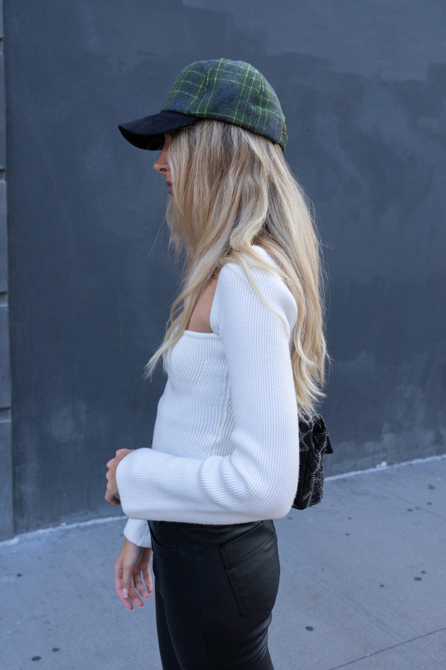 Magid Neon Check Pattern Felt Baseball Cap