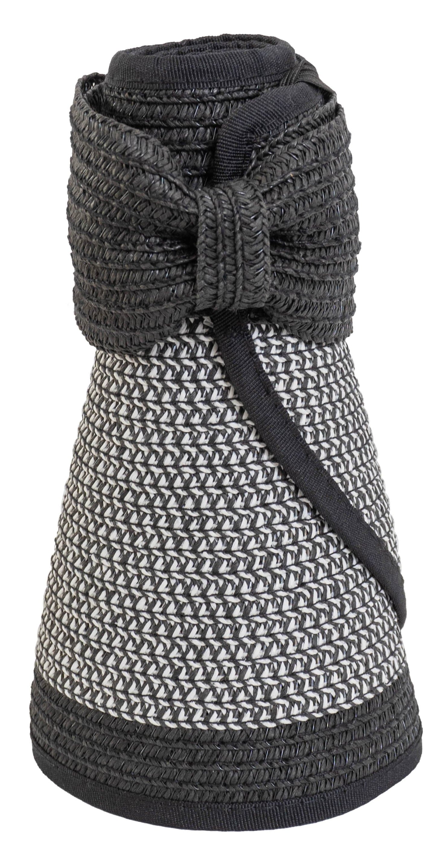 Magid Straw Two Tone Color Block Roll Up Visor