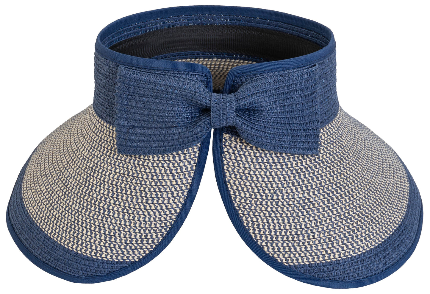 Magid Straw Two Tone Color Block Roll Up Visor