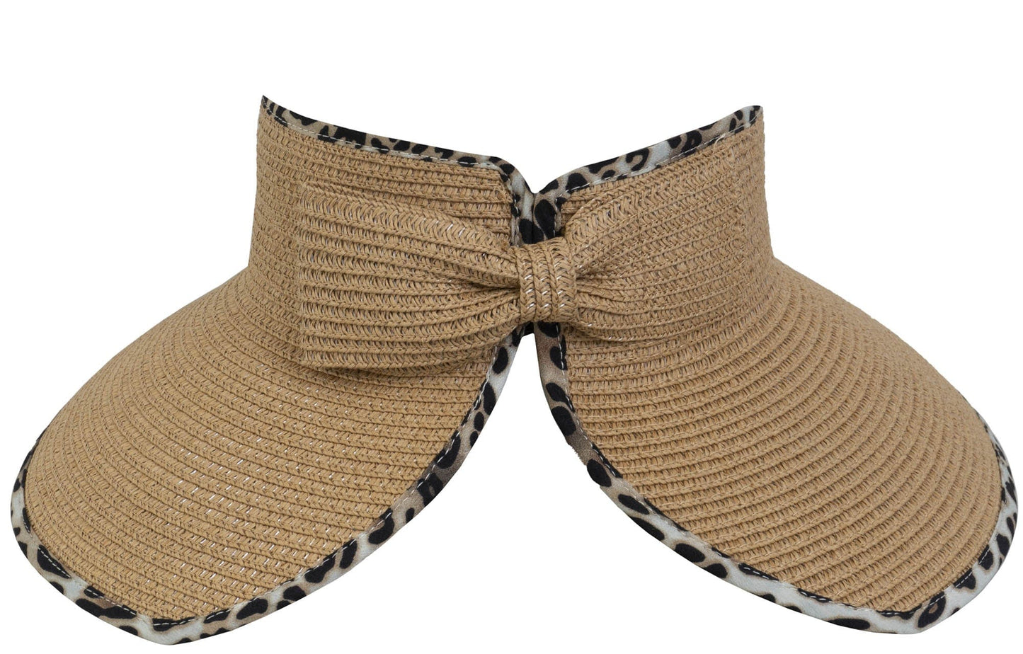 Magid Leopard Print Straw Roll Up Visor