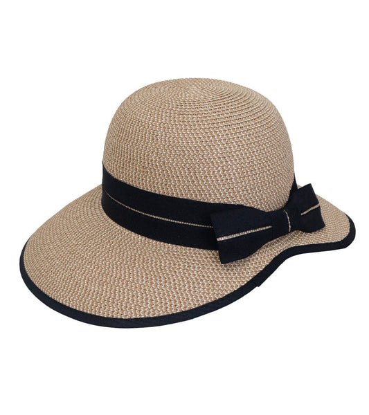 Magid Bow Two Tone Straw Bucket Hat