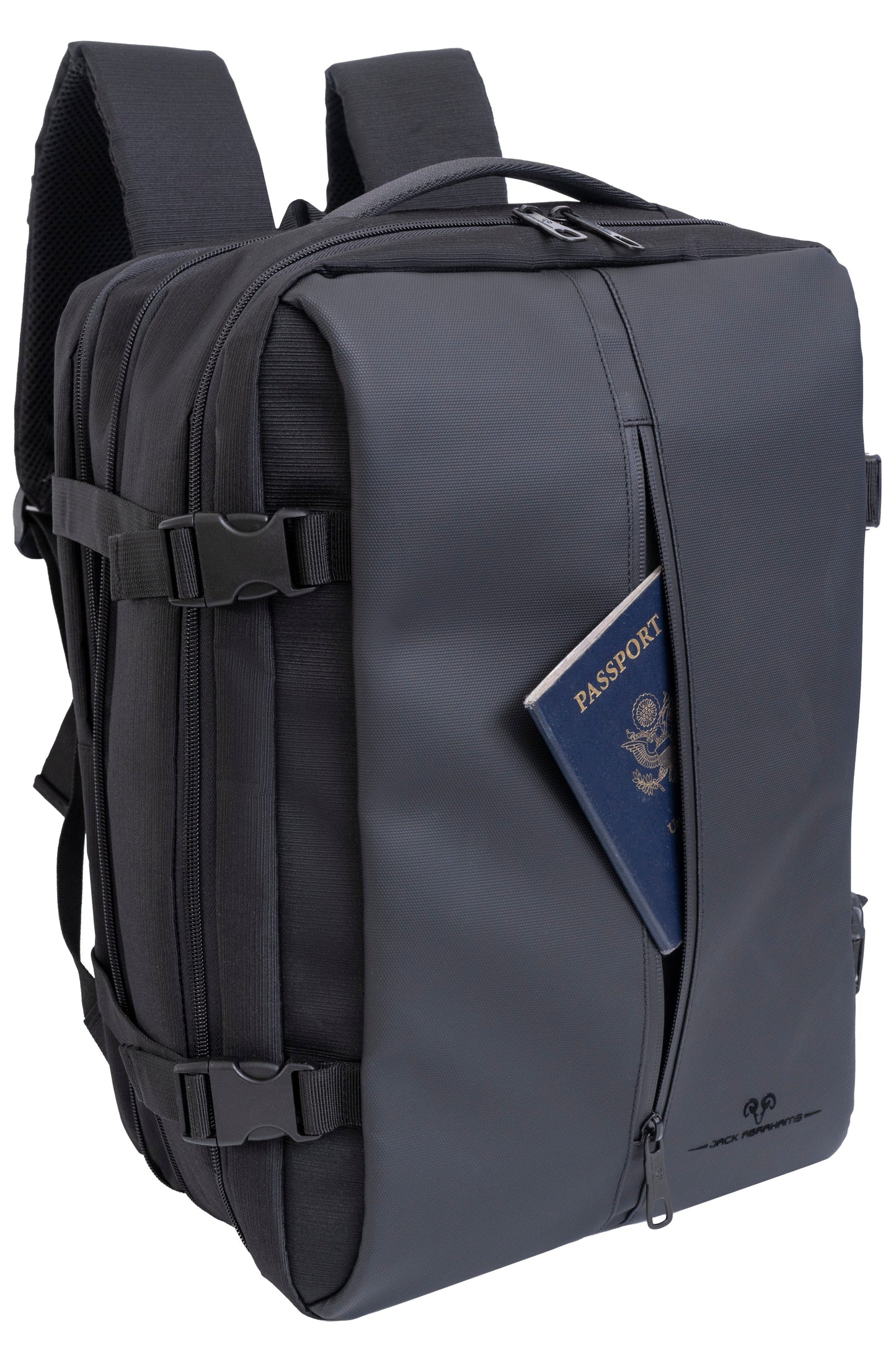 Jack Abrahams |The Mitchell | Men's 18-In Tarpaulin Expandable Travel Backpack with USB Port