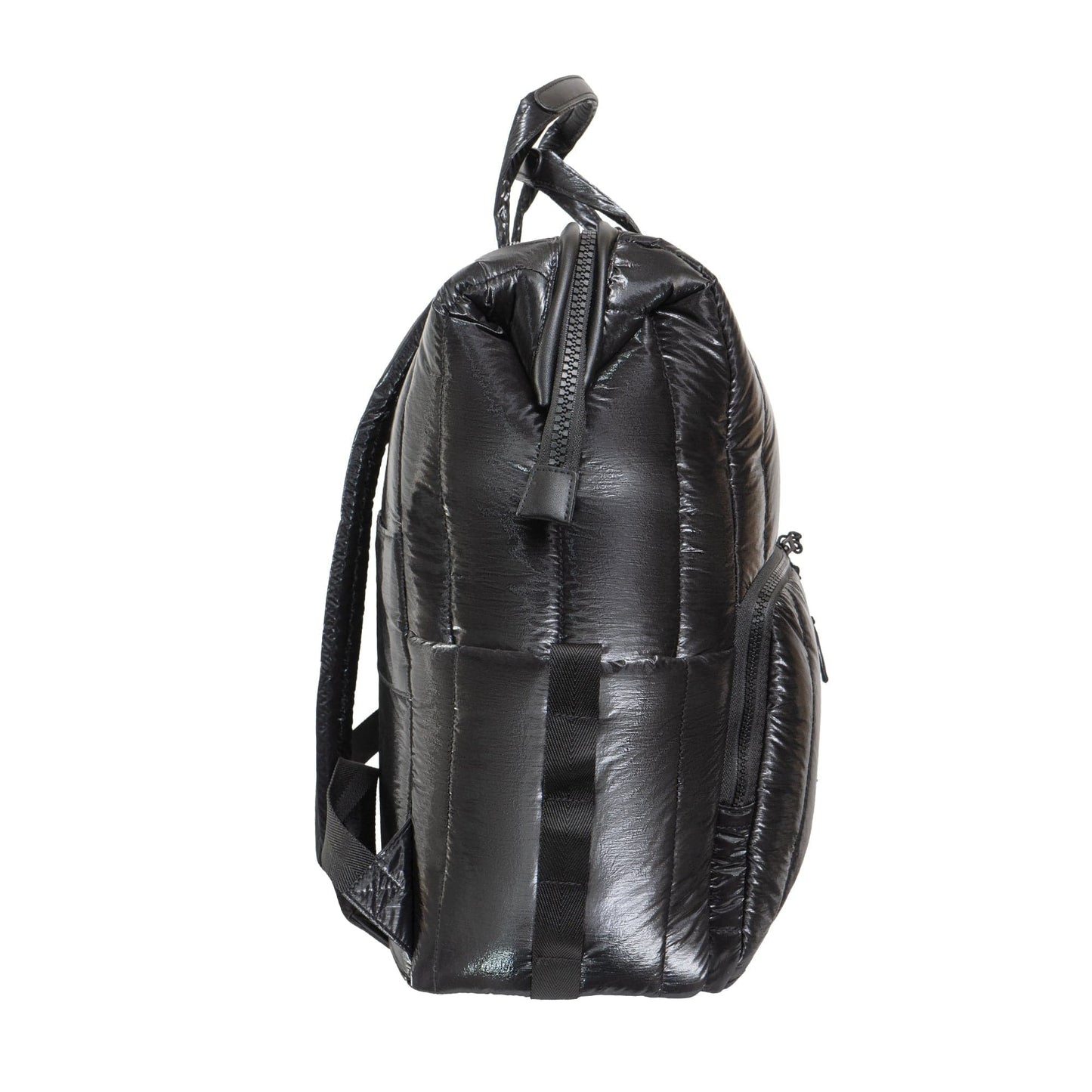 Joan & David Tubular Quilted Metallic Puffer Nylon 18-Inch Workbook Backpack