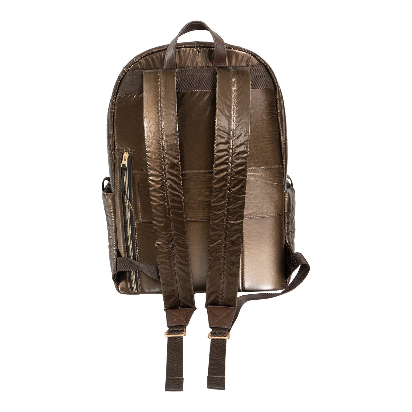 Joan & David Tubular Quilted Metallic Puffer Nylon 18-Inch Workbook Backpack