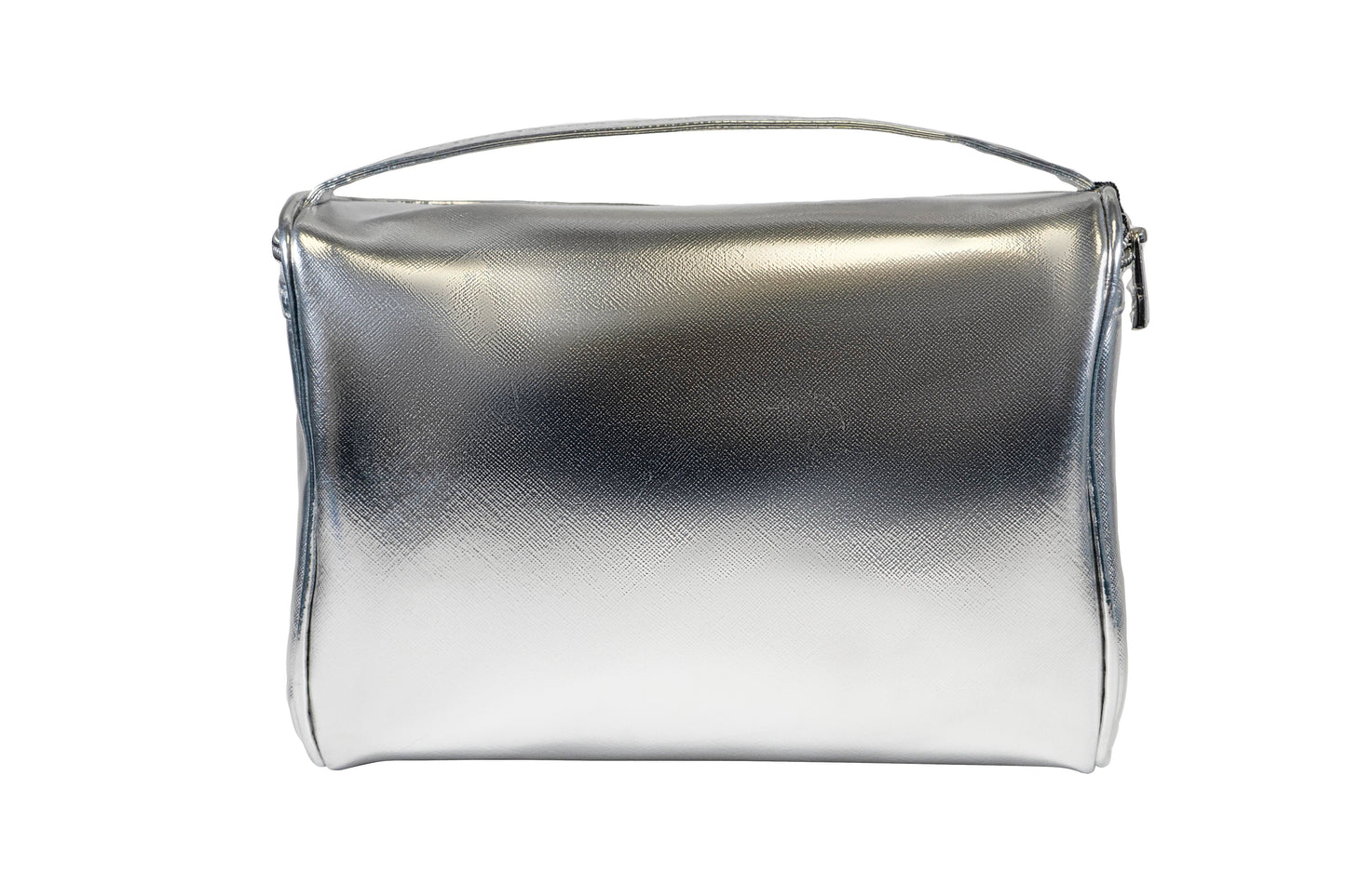 Joan & David Metallic Top Handle Train Case Cosmetic Pouch