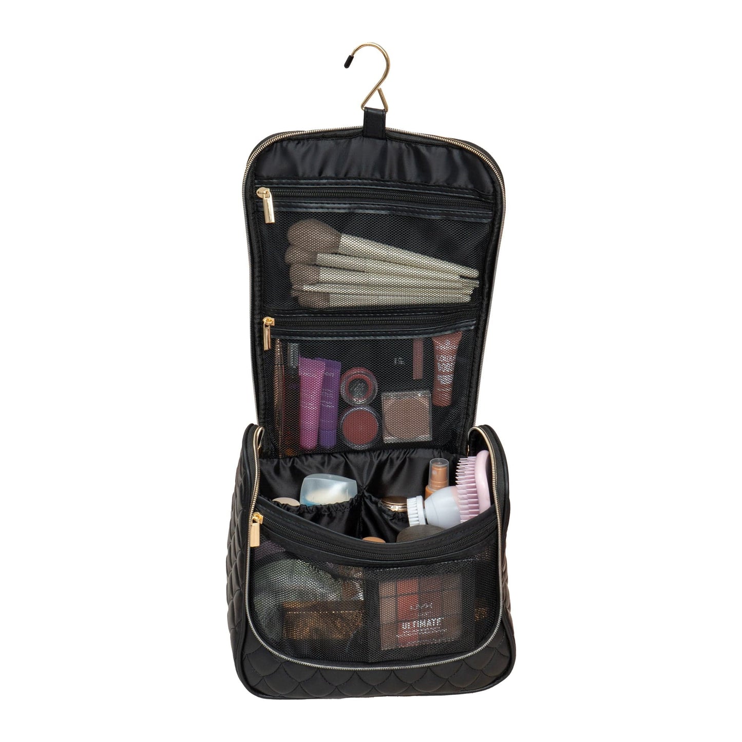 Joan & David The Teardrop Quilted Hanging Makeup Toiletry Cosmetic Bag