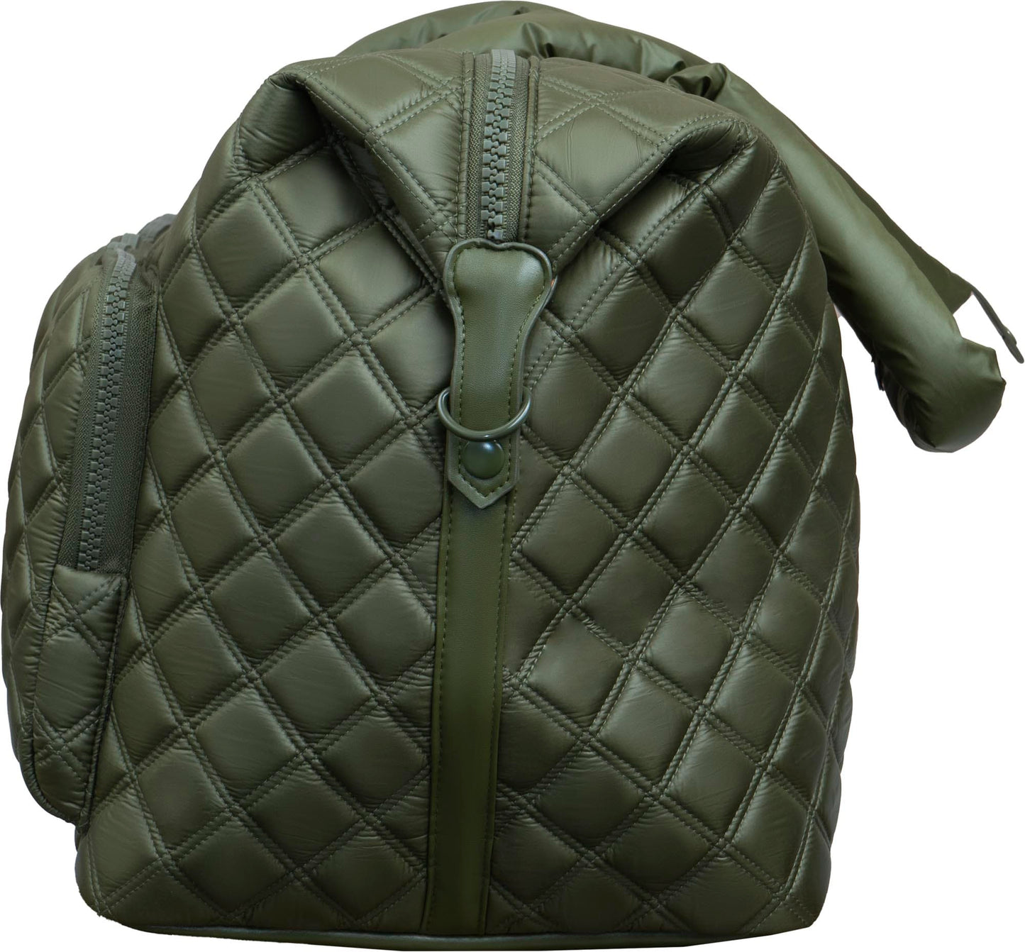 Joan & David 22 Inch Diamond Quilted Parachute Nylon 3 Pocket Duffel Bag