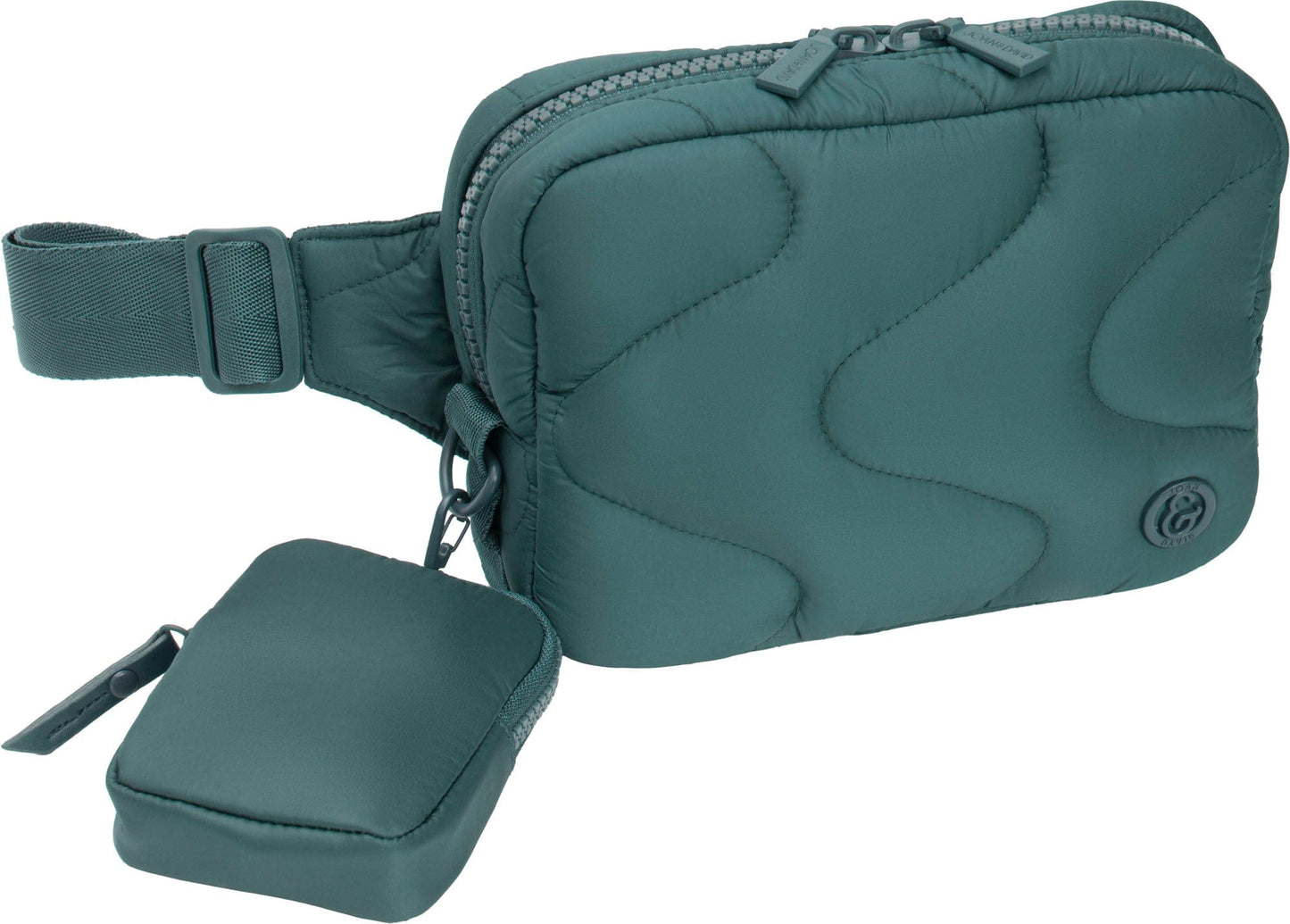 Joan & David Wave Puffer Quilted Nylon Passport Sling Bag