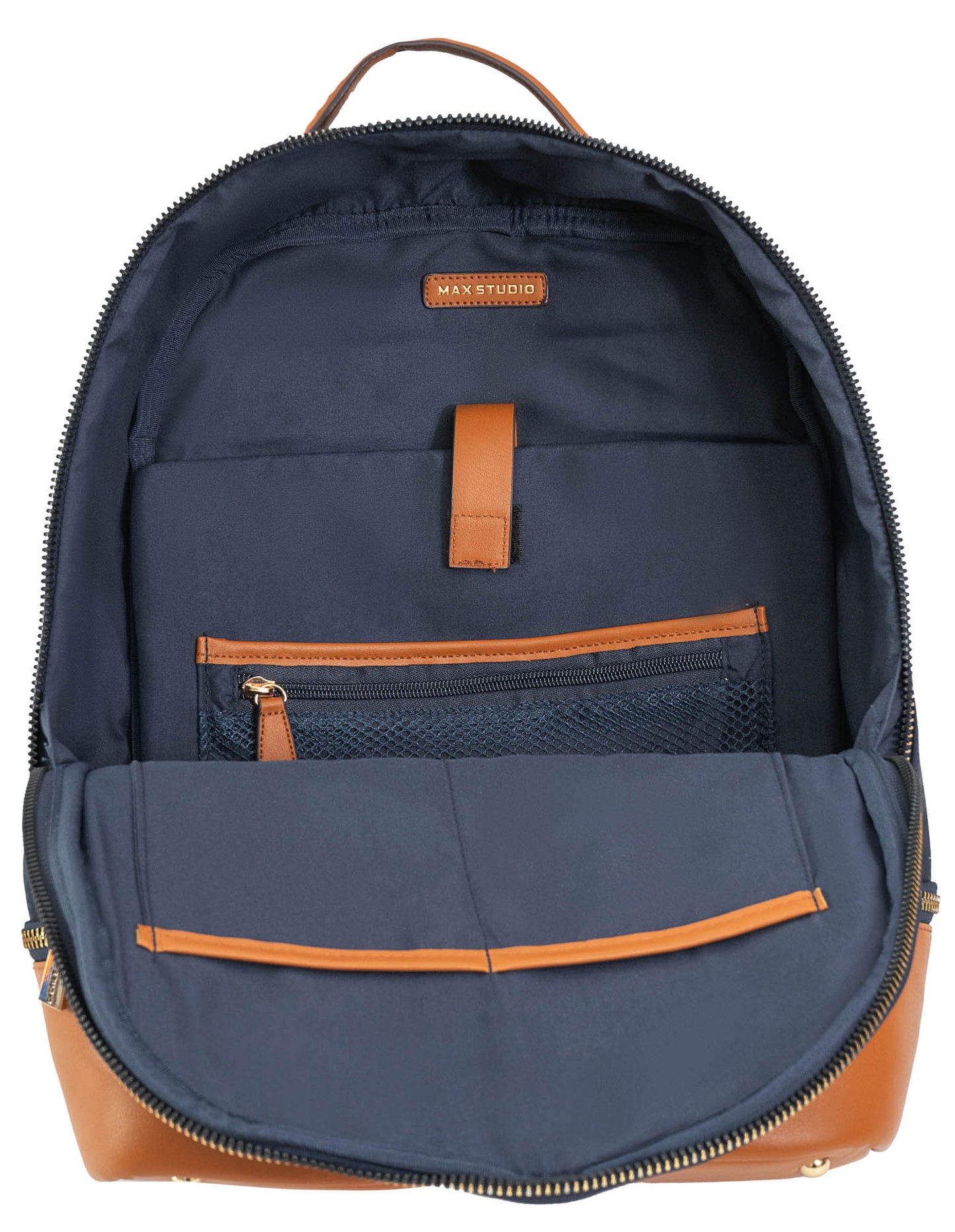 Max Studio Nylon Signature  Print Backpack with Zippered Bottom Compartment