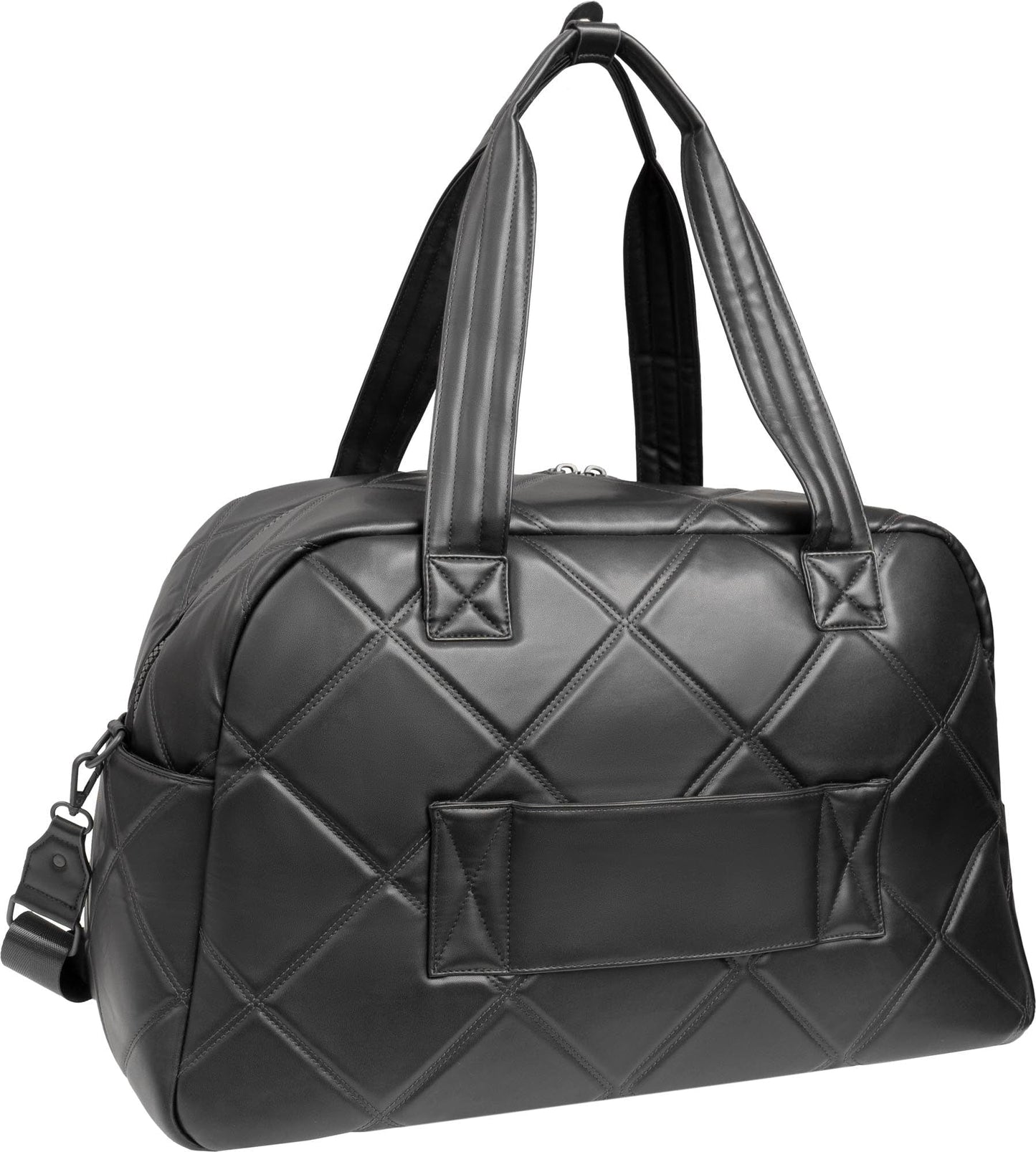 Max Studio 21 Inch Large Lamby Diamond Quilted Front Pocket Duffle Bag