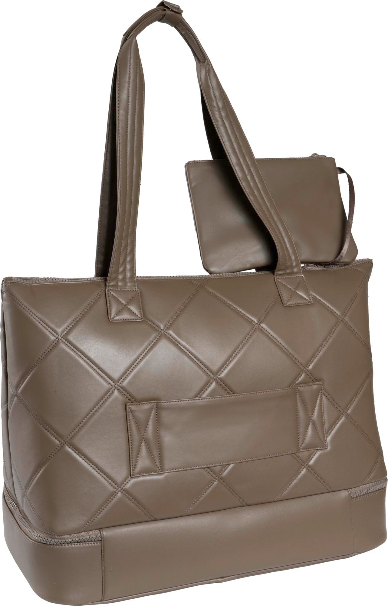 Max Studio 21 Inch Lamby Diamond Quilted Drop Bottom Duffle Bag