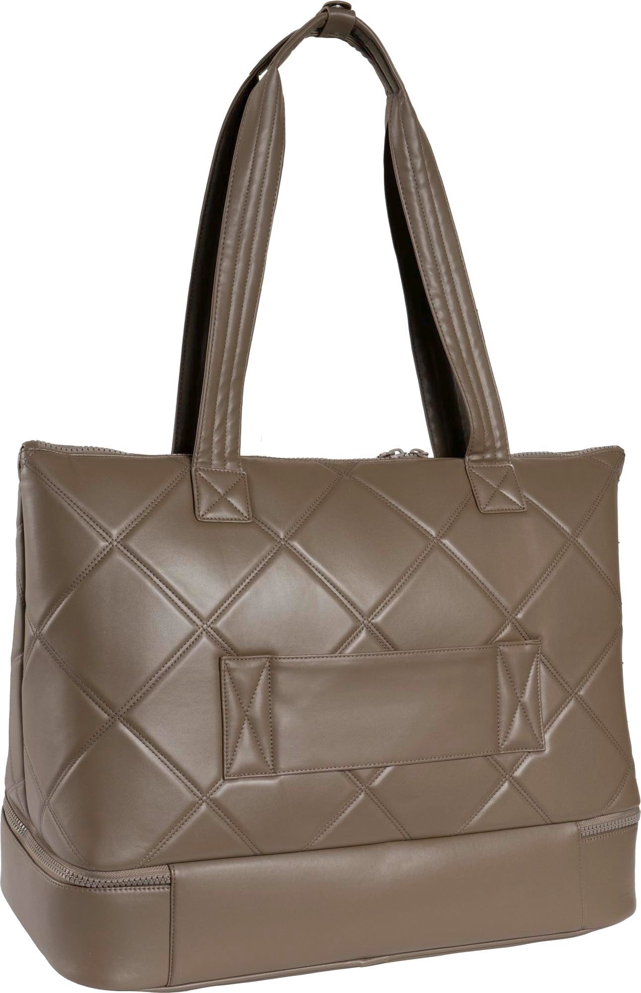 Max Studio 21 Inch Lamby Diamond Quilted Drop Bottom Duffle Bag